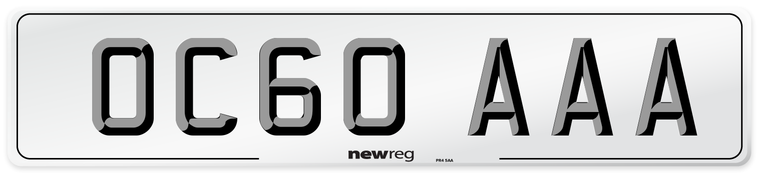 OC60 AAA Number Plate from New Reg